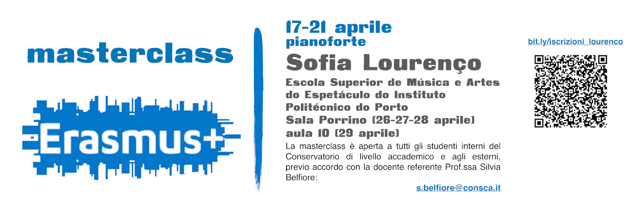 Erasmus+ Masterclass  Pianoforte - Lourenco 26-29 Aprile